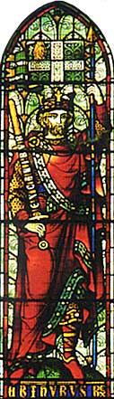 Stained glass King Arthur