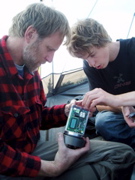 Al & Bjorn Werner repair sediment trap electronics.JPG
