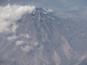 Redoubt volcano tephra-covered glaciers