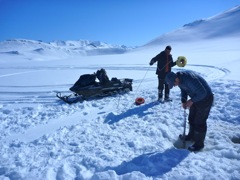 Jason coring Cascade Lake