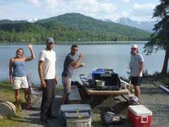 Mindy, Cody, David and Jordan at Lower Ohmer Lake campground