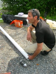Darrell checking the core tube