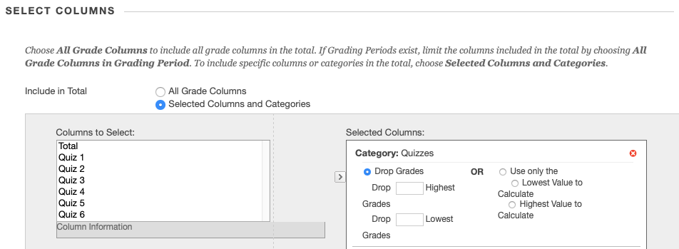 select columns