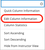 edit column info