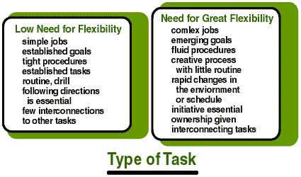 Type of Task graphic: need for flexibility