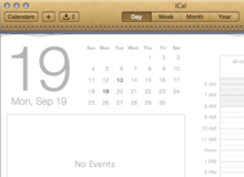iCal's faux stitched leather look