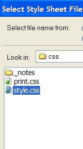 Select style file