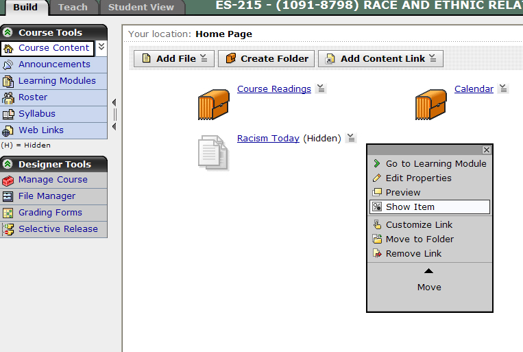 Show Learning Module