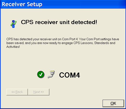 Receiver Setup Dialog Box