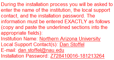 Copy installation password