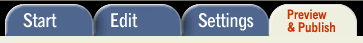 Publish and Preview Tab