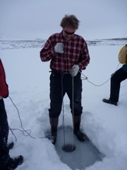 Al Werner coring Two Bit Lake