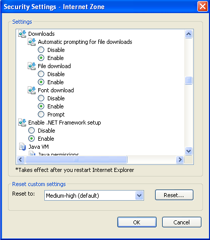 Browser Requirements for Vista