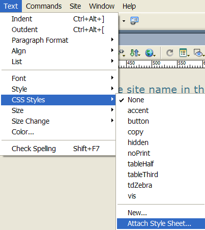 Attach CSS Style sheet