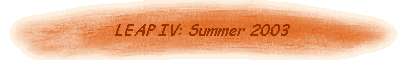 LEAP IV: Summer 2003