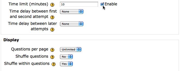 Creating a quiz in Moodle